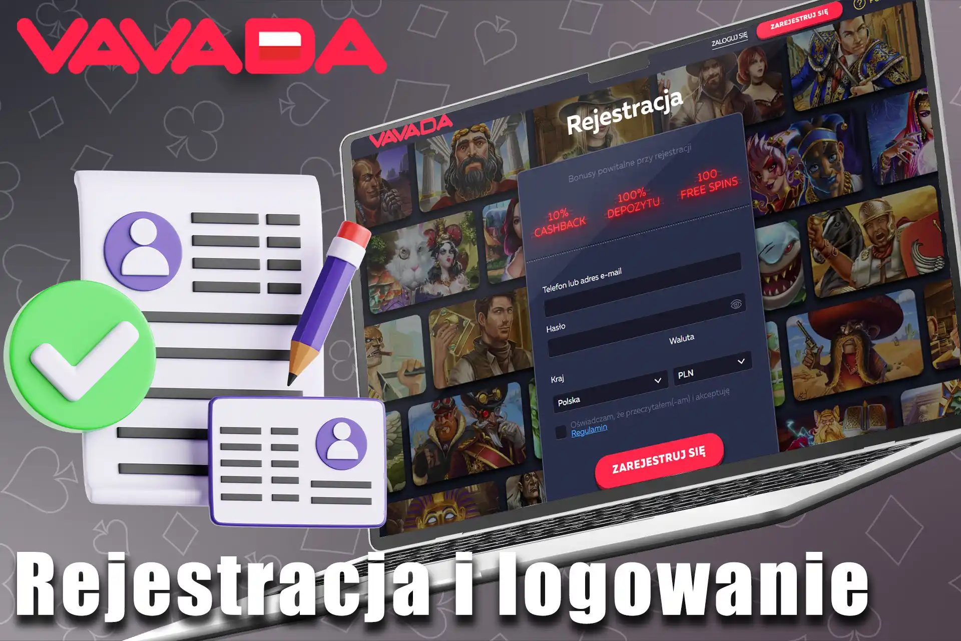 Rejestracja w kasynie Vavada jest szybka i łatwa